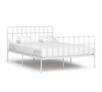 BOWEKAM Mobili,Letti & Accessori,Letti & Telai,Telaio letto senza materasso con rete a doghe in metallo bianco 140x200 cm
