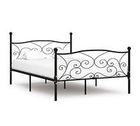 BOWEKAM Mobili,Letti & Accessori,Letti & Telai,Telaio letto senza materasso con rete a doghe in metallo nero 160x200 cm