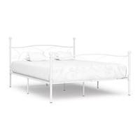 BOWEKAM Mobili,Letti & Accessori,Letti & Telai,Telaio letto senza materasso con rete a doghe in metallo bianco 200x200 cm