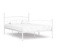 BOWEKAM Mobili,Letti & Accessori,Letti & Telai,Telaio letto senza materasso con rete a doghe in metallo bianco 160x200 cm