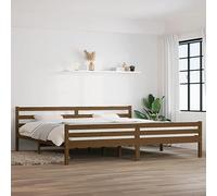 BOWEKAM Mobili,Letti & Accessori,Letti & Telai,Telaio letto senza materasso Marrone Miele Legno massello 200x200 cm