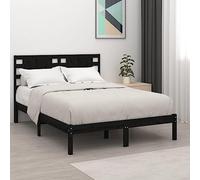 BOWEKAM Mobili,Letti & Accessori,Letti & Telai,Telaio letto senza materasso Nero 200x200 cm Legno massello di pino