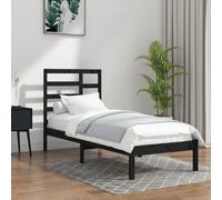 BOWEKAM Mobili,Letti & Accessori,Letti & Telai,Telaio letto senza materasso Nero Legno massello 100x200 cm
