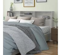 BOWEKAM Mobili,Letti & Accessori,Testiere e pediere,Armadietto Testiera Grigio Cemento 220x19x103.5 cm
