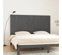 BOWEKAM Mobili,Letti & Accessori,Testiere e pediere,Testiera a muro Grigio 204x3x110 cm Legno massello di pino