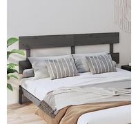 BOWEKAM Mobili,Letti & Accessori,Testiere e pediere,Testiera letto Grigio 204x3x81 cm Legno massello di pino