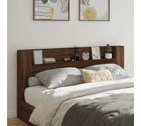 BOWEKAM Mobili, Letti & Accessori, Testiere & Pediere, Armadietto Testiera con LED Rovere Marrone 200x16.5x103.5 cm