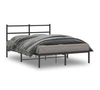 BOWEKAM Mobili, Letti e Accessori, Letti e Telai del letto, Struttura del letto in metallo senza materasso con testiera nera 140x200 cm