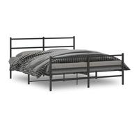 BOWEKAM Mobili, letti e accessori, letti e telai del letto, struttura del letto in metallo senza materasso con pediera, nero, 150 x 200 cm