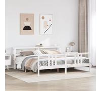 BOWEKAM Mobili,Letti e accessori,Letti e telai del letto,Telaio del letto con testiera senza materasso Bianco 200x200 cm