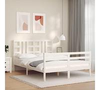 BOWEKAM Mobili,Letti e accessori,Letti e telai del letto,Telaio del letto senza materasso Bianco King Size in legno massello