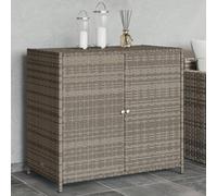 BOWEKAM Mobili,Mobili da esterno,Scatole portaoggetti esterne,Armadio da giardino grigio 83x45x76 cm Poly Rattan
