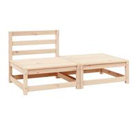 BOWEKAM Mobili,Mobili da esterno,Sedute all'aperto,Divano Sezionale Esterno,2 Pezzi Giardino Lounge Set Solid Pinewood