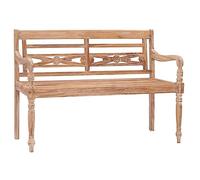 BOWEKAM Mobili,Mobili da esterno,Sedute all'aperto,Panche da esterno,Panchina Batavia 120 cm Bianco Lavato Legno di Teak massello