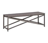 BOWEKAM Mobili,Mobili da esterno,Sedute all'aperto,Panche da giardino,Panca da giardino 120 cm Poly Rattan Grigio