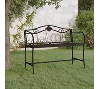 BOWEKAM Mobili,Mobili da esterno,Sedute all'aperto,Panche da giardino,Panchina da giardino a 2 posti 104 cm acciaio nero