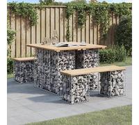 BOWEKAM Mobili,Mobili da esterno,Sedute all'aperto,Panchine da giardino,Design Gabion 100x102x72 cm in legno massello di pino
