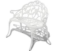 BOWEKAM Mobili, mobili da esterno, sedute da esterno, panchine da giardino, 100 cm, in alluminio pressofuso, colore bianco