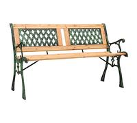 BOWEKAM Mobili, mobili da esterno, sedute da esterno, panchine da giardino, panca da giardino, 122 cm, in ghisa e legno di abete massiccio