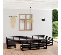 BOWEKAM Mobili,Mobili da esterno,Set di mobili da esterno,13 pezzi Garden Lounge Set Solid Pinewood