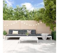 BOWEKAM Mobili,Mobili da esterno,Set di mobili da esterno,4 pezzi Garden Lounge Set Bianco Legno massello pino
