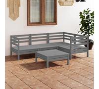 BOWEKAM Mobili,Mobili da esterno,Set di mobili da esterno,5 pezzi Set da giardino in legno di pino massello grigio