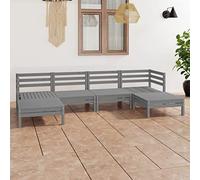 BOWEKAM Mobili,Mobili da esterno,Set di mobili da esterno,6 pezzi Garden Lounge Set Grigio Legno massello Pino