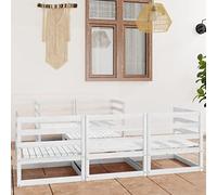 BOWEKAM Mobili,Mobili da esterno,Set di mobili da esterno,6 pezzi Set da giardino in legno massello bianco pino