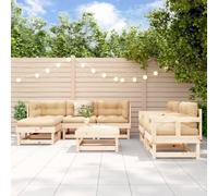 BOWEKAM Mobili,Mobili da esterno,Set di mobili da esterno,7 pezzi Garden Lounge Set in legno massello di pino