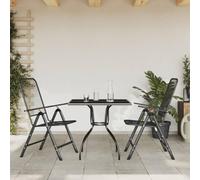 BOWEKAM Mobili,Mobili da esterno,Set di mobili da giardino,3 pezzi Set da pranzo da giardino antracite rete metallica