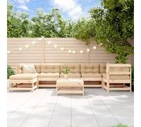 BOWEKAM Mobili,Mobili da esterno,Set di mobili da giardino,Set da giardino da 8 pezzi in legno massello di pino