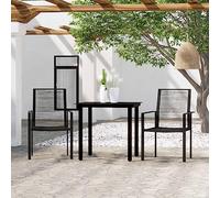 BOWEKAM Mobili,Mobili da esterno,Set di mobili da giardino,Set da pranzo da giardino da 3 pezzi nero