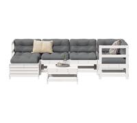 BOWEKAM Mobili,Mobili da esterno,Set di mobili da giardino,Set di divani da giardino in legno massello bianco di pino