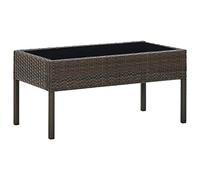 BOWEKAM Mobili,Mobili da esterno,Tavoli da esterno,Tavolo da giardino Marrone 75x40x37 cm Poly Rattan