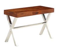 BOWEKAM Mobili, Mobili da Ufficio, Scrivanie, Scrivania in Legno di Acacia Massello Finitura Miele 110x50x76 cm
