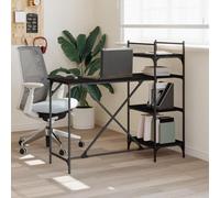 BOWEKAM Mobili, mobili per ufficio, scrivanie, scrivania per computer con ripiani neri, 120 x 47 x 109 cm