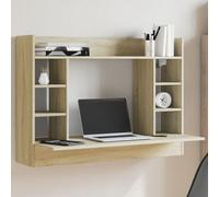 BOWEKAM Mobili,Mobili per ufficio,Scrivanie,Scrivania,Scrivania a Parete Rovere Sonoma 105x48x75 cm Legno Ingegnerizzato