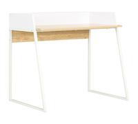 BOWEKAM Mobili,Mobili per ufficio,Scrivanie,Scrivania,Scrivania Bianco e Rovere 90x60x88 cm