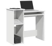 BOWEKAM Mobili,Mobili per ufficio,Scrivanie,Scrivania,Scrivania con Ripiani Bianco 84x40x78 cm Legno Ingegnerizzato