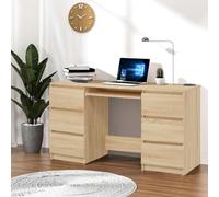 BOWEKAM Mobili,Mobili per ufficio,Scrivanie,Scrivania,Scrivania Rovere Sonoma 140x50x77 cm Legno Ingegnerizzato