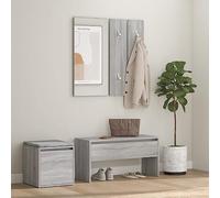 BOWEKAM Mobili,Panchine,Panche di stoccaggio e d'ingresso,Set di mobili per corridoio Grigio Sonoma Engineered Wood