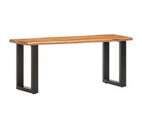 BOWEKAM Mobili, panchine, panche portaoggetti e ingressi, panca con bordo vivo, 110 cm, in legno massello di acacia e acciaio