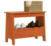 BOWEKAM Mobili, panchine, panche portaoggetti e ingressi, panca da corridoio marrone cera 60 x 28 x 45 cm in legno massello di pino