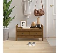 BOWEKAM Mobili, panchine, panche portaoggetti e ingressi, panca da corridoio, marrone miele, 80 x 40 x 43 cm, in legno massello di pino
