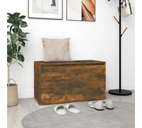 BOWEKAM Mobili, panchine, panche portaoggetti e ingressi, panca da ingresso, 80 x 40 x 45 cm, rovere affumicato in legno ingegnerizzato
