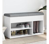 BOWEKAM Mobili, panchine, panche portaoggetti e ingressi, panca per scarpe, colore bianco, 82 x 32 x 45,5 cm, legno ingegnerizzato