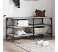 BOWEKAM Mobili, panchine, panche portaoggetti e ingressi, panca per scarpe, grigio Sonoma, 100 x 38,5 x 49 cm, in legno ingegnerizzato