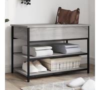 BOWEKAM Mobili, panchine, panche portaoggetti e ingressi, panca per scarpe, grigio Sonoma, 70 x 42,5 x 50 cm, legno ingegnerizzato