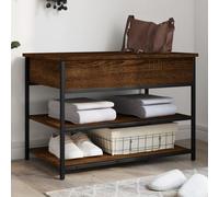 BOWEKAM Mobili, panchine, panche portaoggetti e ingressi, panca per scarpe, rovere marrone, 70 x 42,5 x 50 cm, legno ingegnerizzato