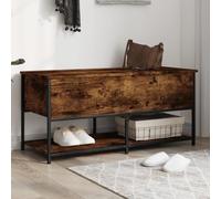 BOWEKAM Mobili, panchine, panche portaoggetti e ingressi, panca portaoggetti in rovere affumicato 100 x 42,5 x 47 cm in legno ingegnerizzato
